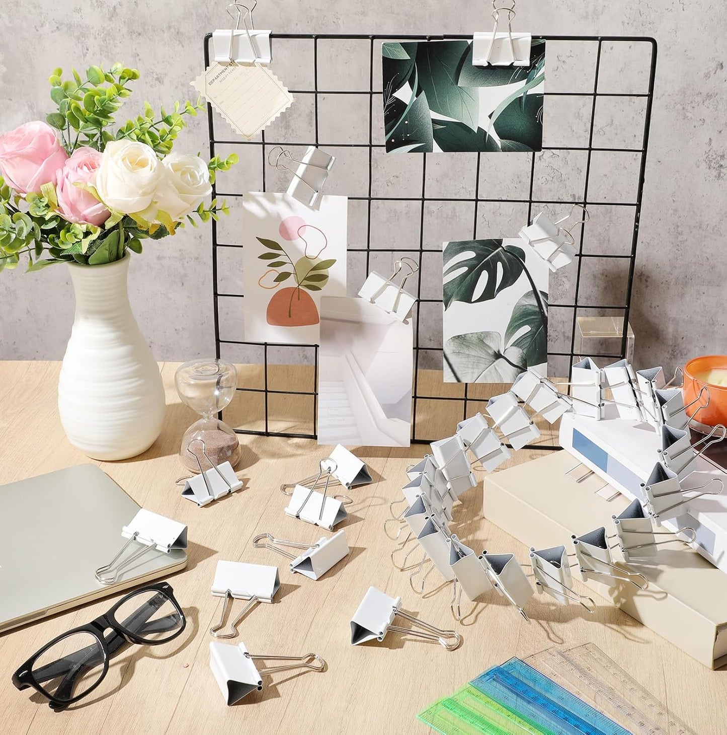 Jetec 200 Pcs Extra Large Binder Clips Bulk 2 Inch Metal Jumbo Binder Clips Office Supplies White Paper Clamps for Teachers Students Office Business Supplies