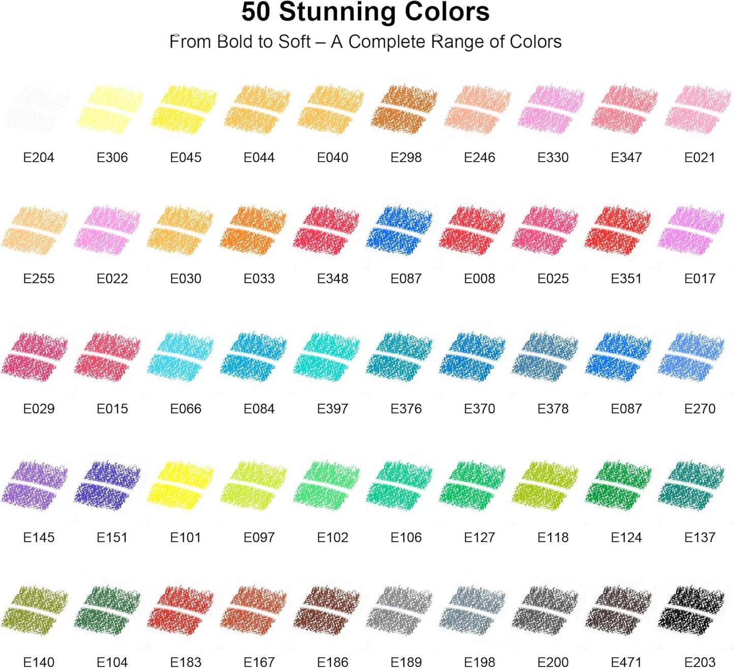 KALOUR 50 Colors Erasable Colored Pencils Set - Easy to Erase, Vibrant and Smooth Coloring Pencils with Erasers - Ideal for Drawing, Sketching, and Coloring Books -Perfect for Adults Beginners Artists