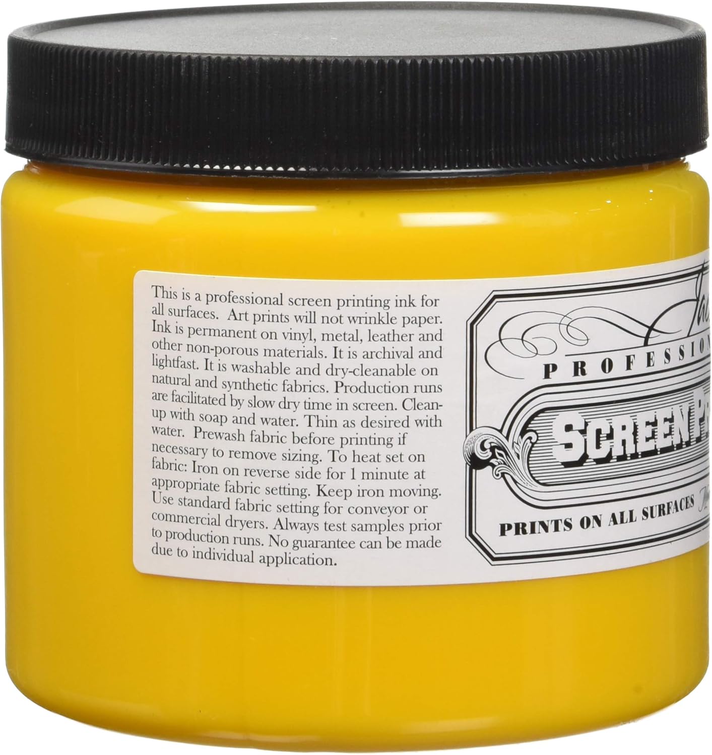 Jacquard Professional Screen Print Ink, Water-Soluable, 16oz Jar, Yellow (101)
