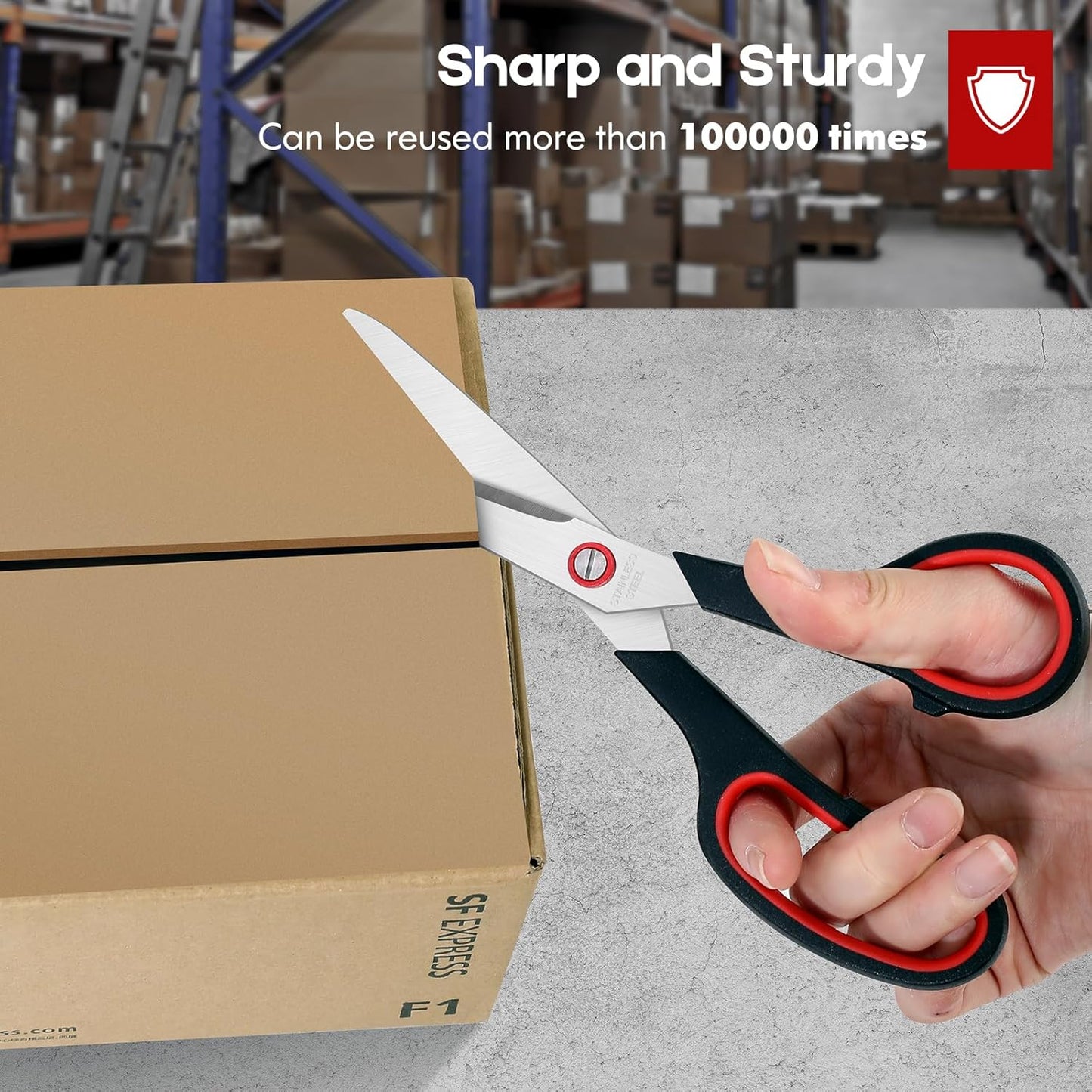 8" Scissors Bulk 6-Pack, All Purpose Scissors Stainless Steel Sharp for Office Home General Use Craft Supplies, High/Middle School Classroom Class Older Kids Scissor Set, Right/Left Handed