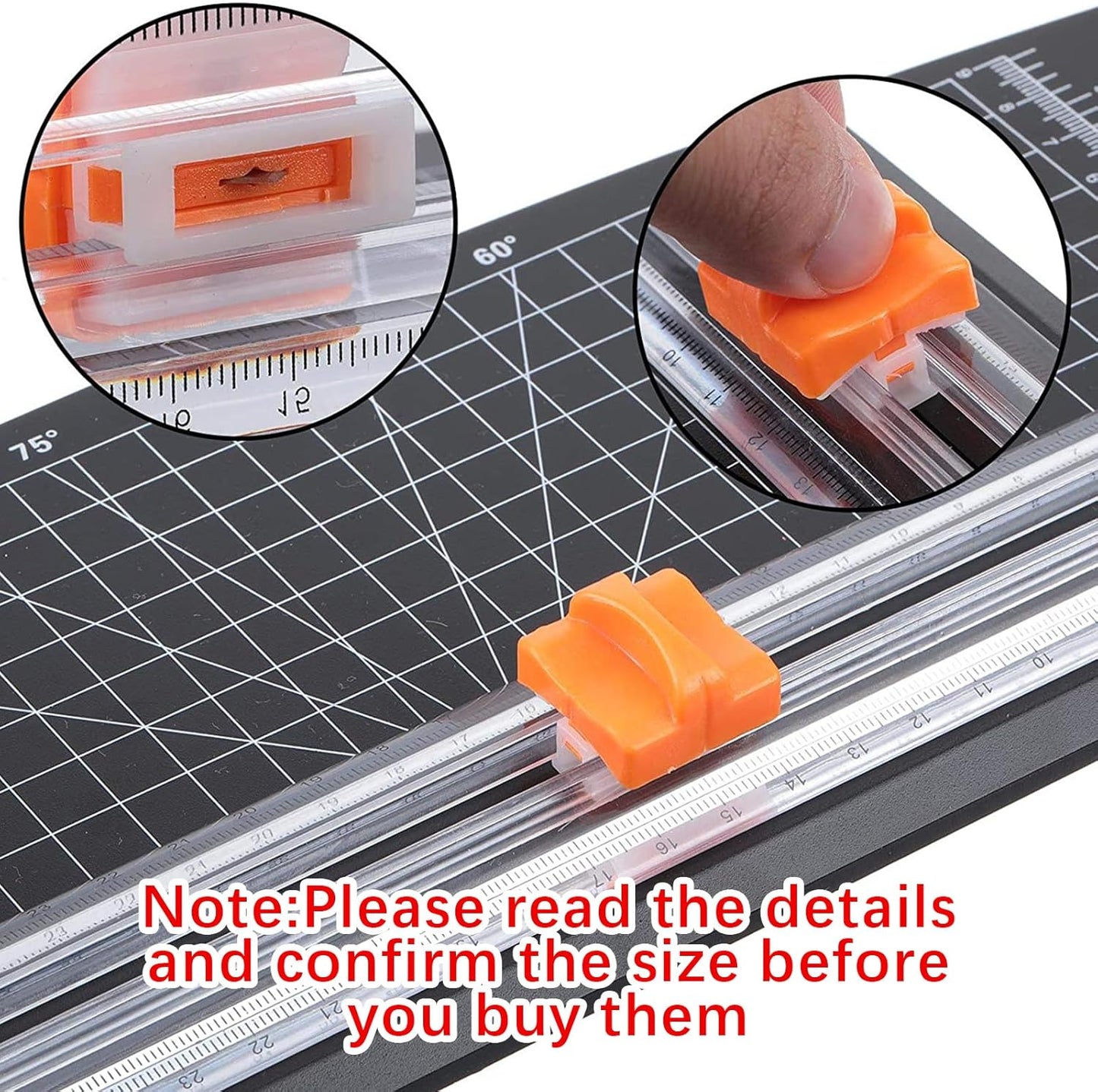 Honoson 6 Pieces Paper Cutter Replacement Blades Paper Trimmer Blades Refill Craft Cutting Replacement Blades for A4 Cutter(Orange)