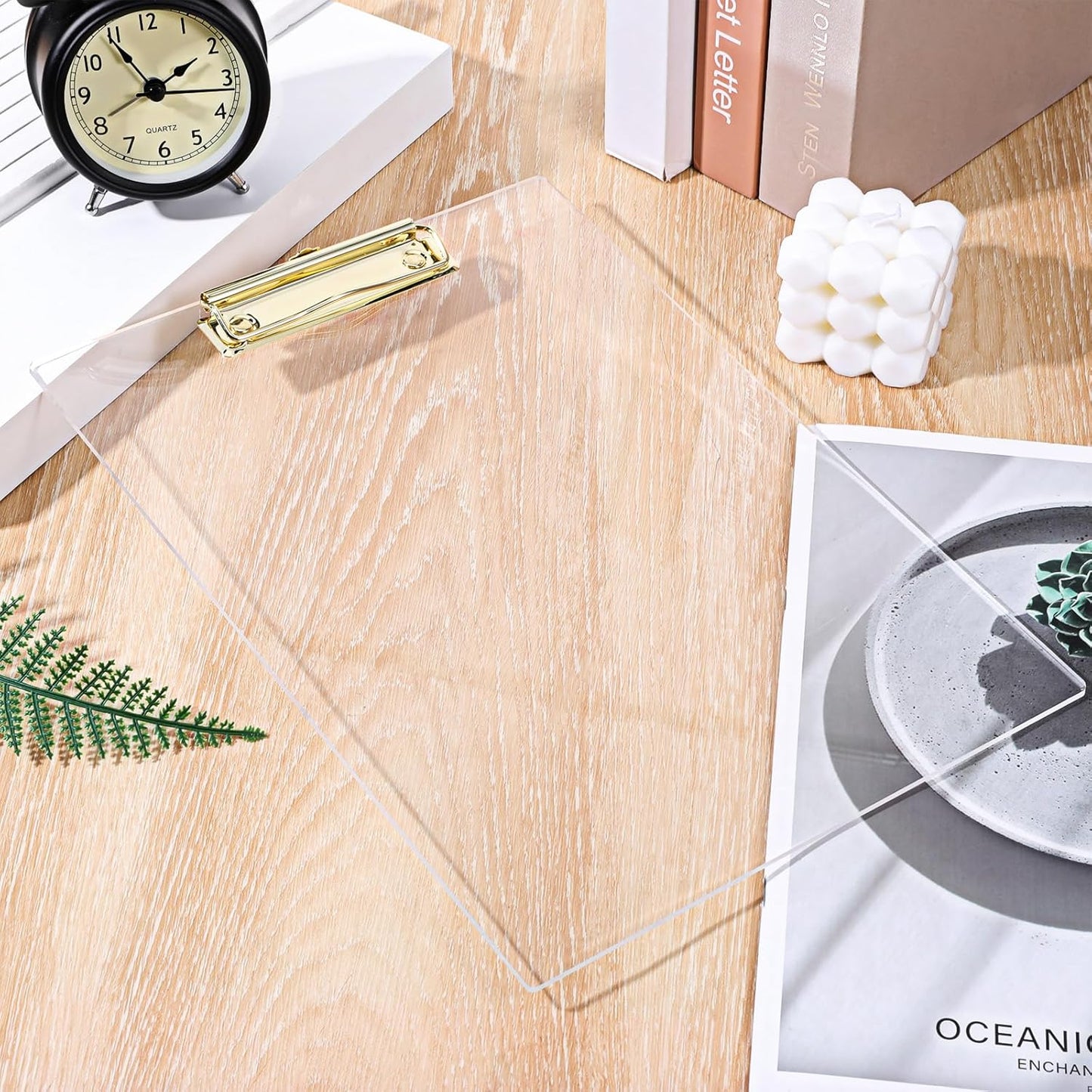 3 Pcs Thick Clipboards Clear Clipboard Acrylic Clipboard with Gold Clip Stylish A4 Size Clipboards for Office, School, and Home Use