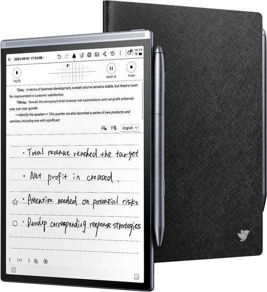 AINOTE Air 2 Bundle - Black Folio Case, 8.2-inch AI Note-Taking Tablet Writing Paper Tablets, Digital Notebook with Pen, Voice-to-Text Transcription, Multi-Languages Chatgpt Support