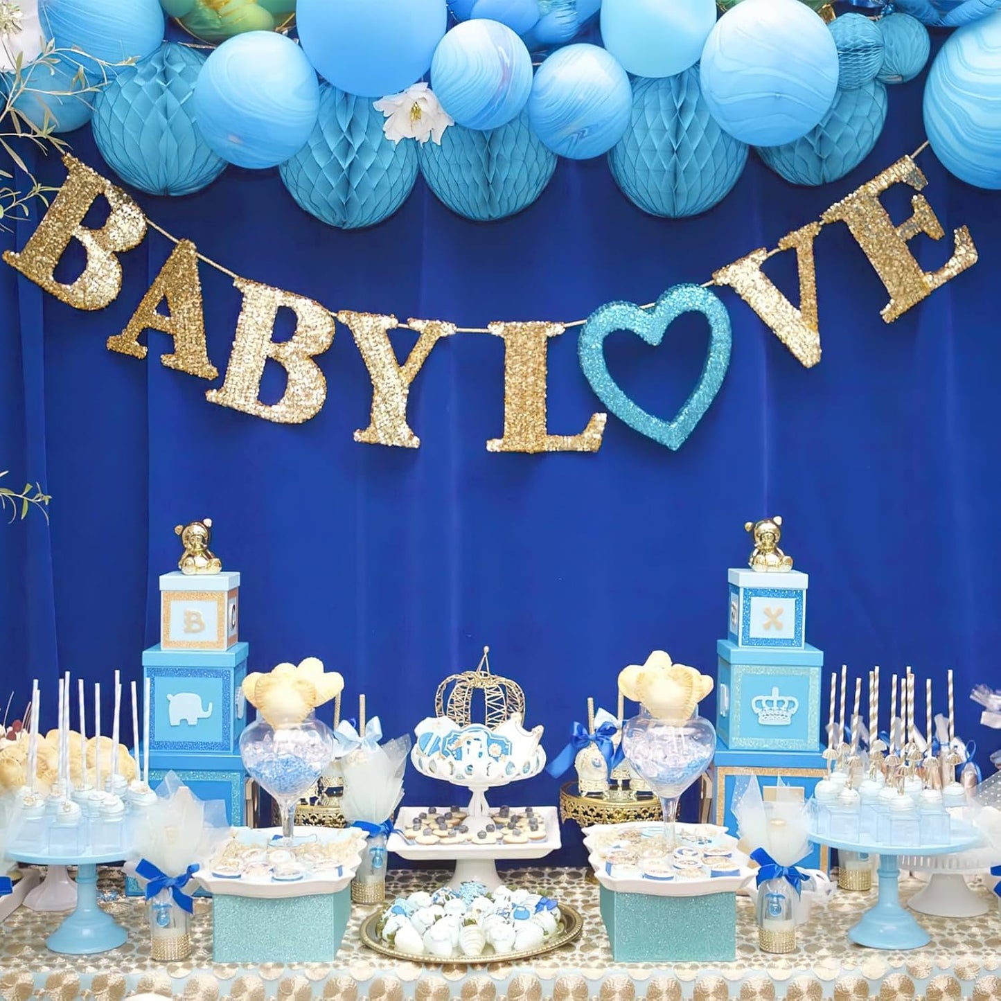 Backdrop Curtains Royal Blue 10ft x 10ft Polyester Photography Backdrop Drapes for Baby Shower Party Birthday Backdrop Decorations