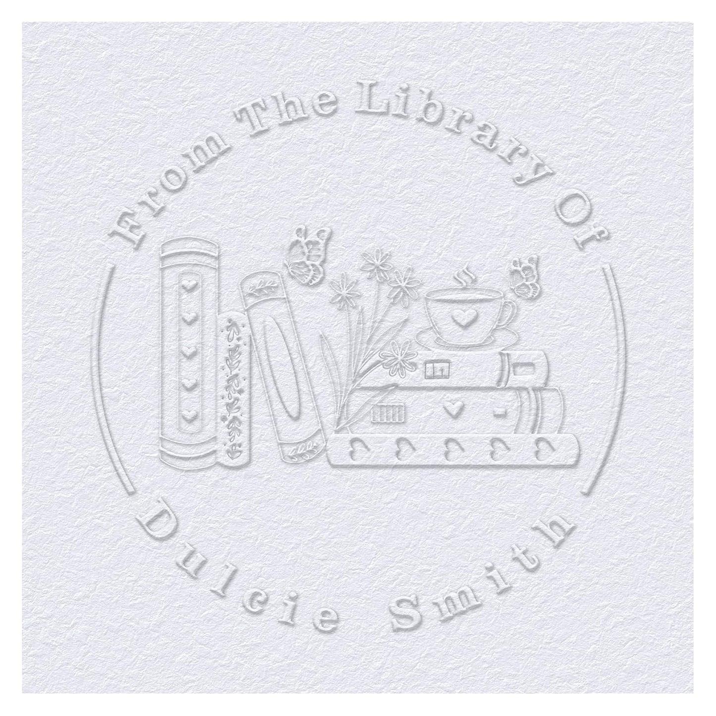 Book Embosser Custom Embosser Stamp with Your Name or Design Personalized Library Embosser Stamp Customized Books Business Cards Paper Documents Notebooks etc. (12)