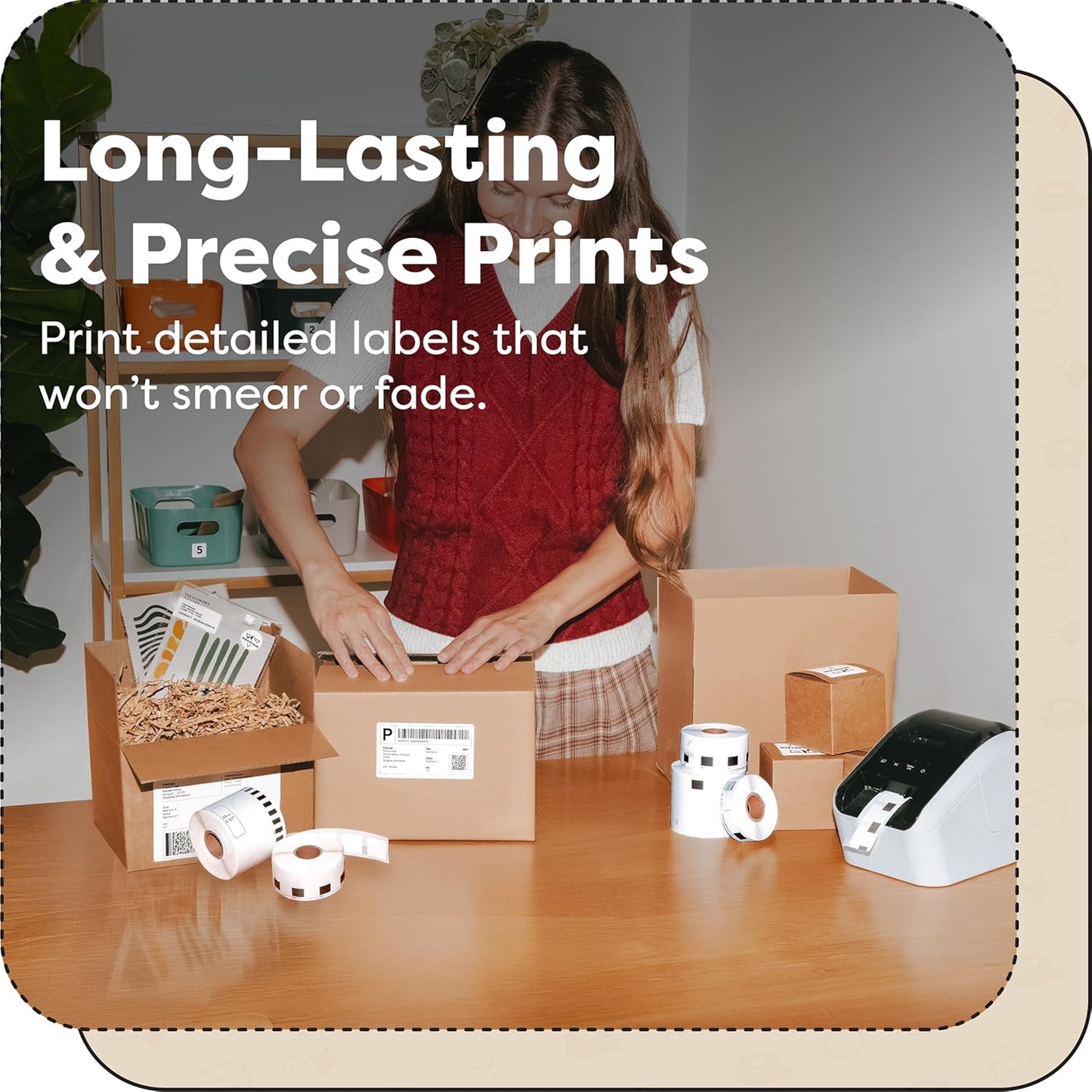 Aegis Adhesives - Compatible Labels Replacement for Brother DK-1202 (2.4" X 3.9") Shipping & Postage, Use with QL Label Printers - 12 Rolls + 1 Frame