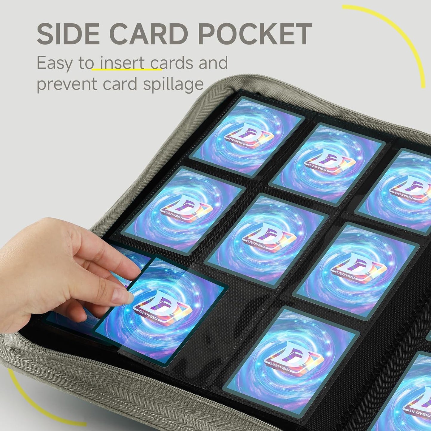 9 Pocket Card Binder,360 Pockets Trading Card Binder,Double Sided Pocket Collection Binder,Card Folder for MTG,TCG,Game Cards,Sport Cards,Grey