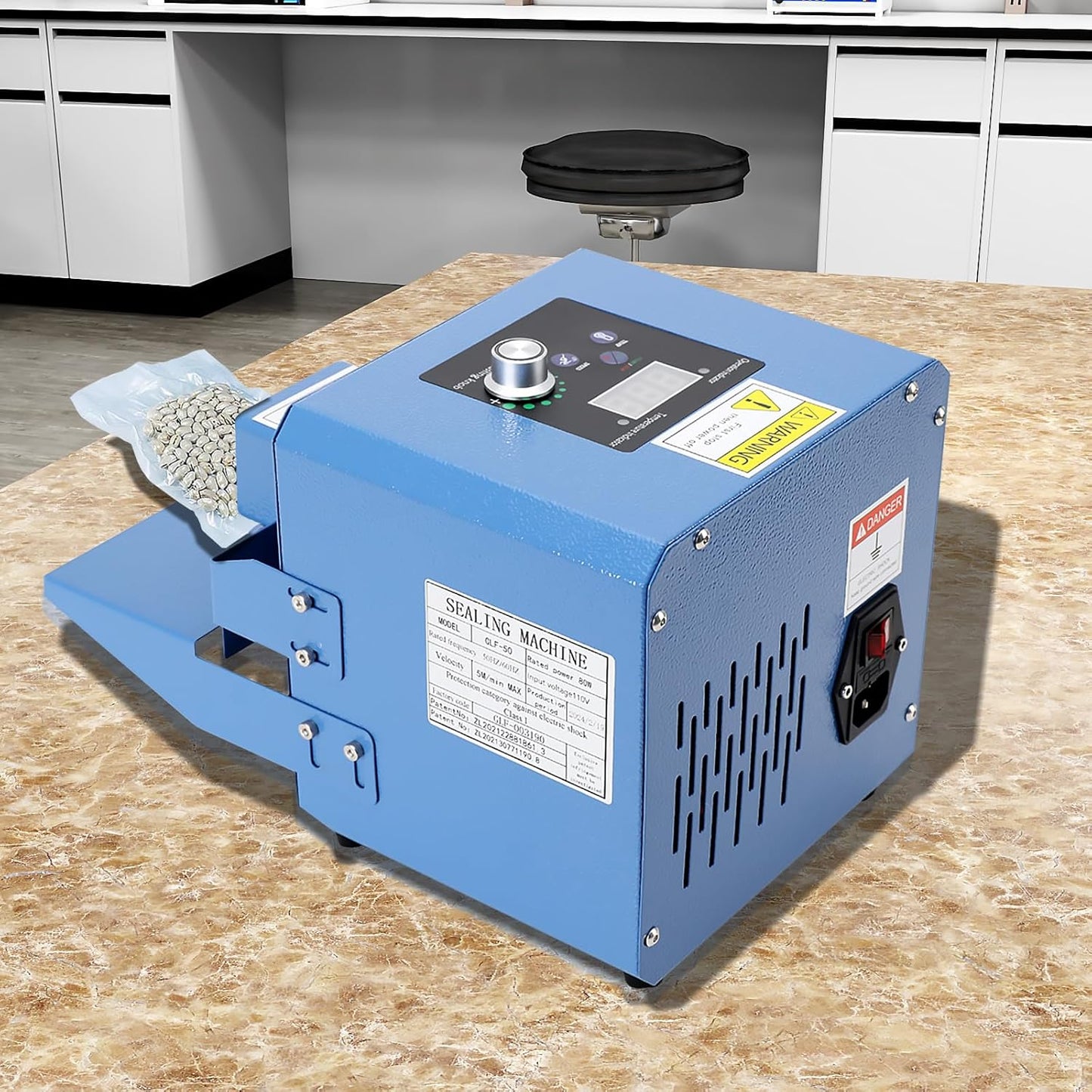 Heat Sealer Machine,Automatic Food Plastic Bag Heat Sealing Machine, Continuous Roller Sealer Temperature Control, Commercial Plastic Bag Sealer For Cookies,Small Shops,Home Kitchen