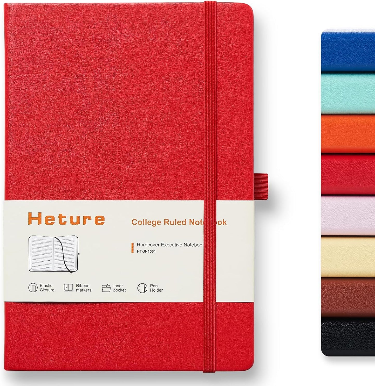 Hardcover Notebooks, A5 Lined Journals Notebook for Writing 160 Pages, 8.2 x 5.5 inch, Classic Ruled Notebooks for College/Work/Travel (Red, 1 Pack)