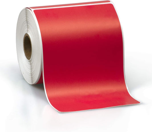 4" X 6" Direct Thermal Perforated Stickers Labels for Shipping Labels, Inventory, and Color Coding - Compatible with Zebra, Rollo, Godex and More (Red, 48 Rolls)