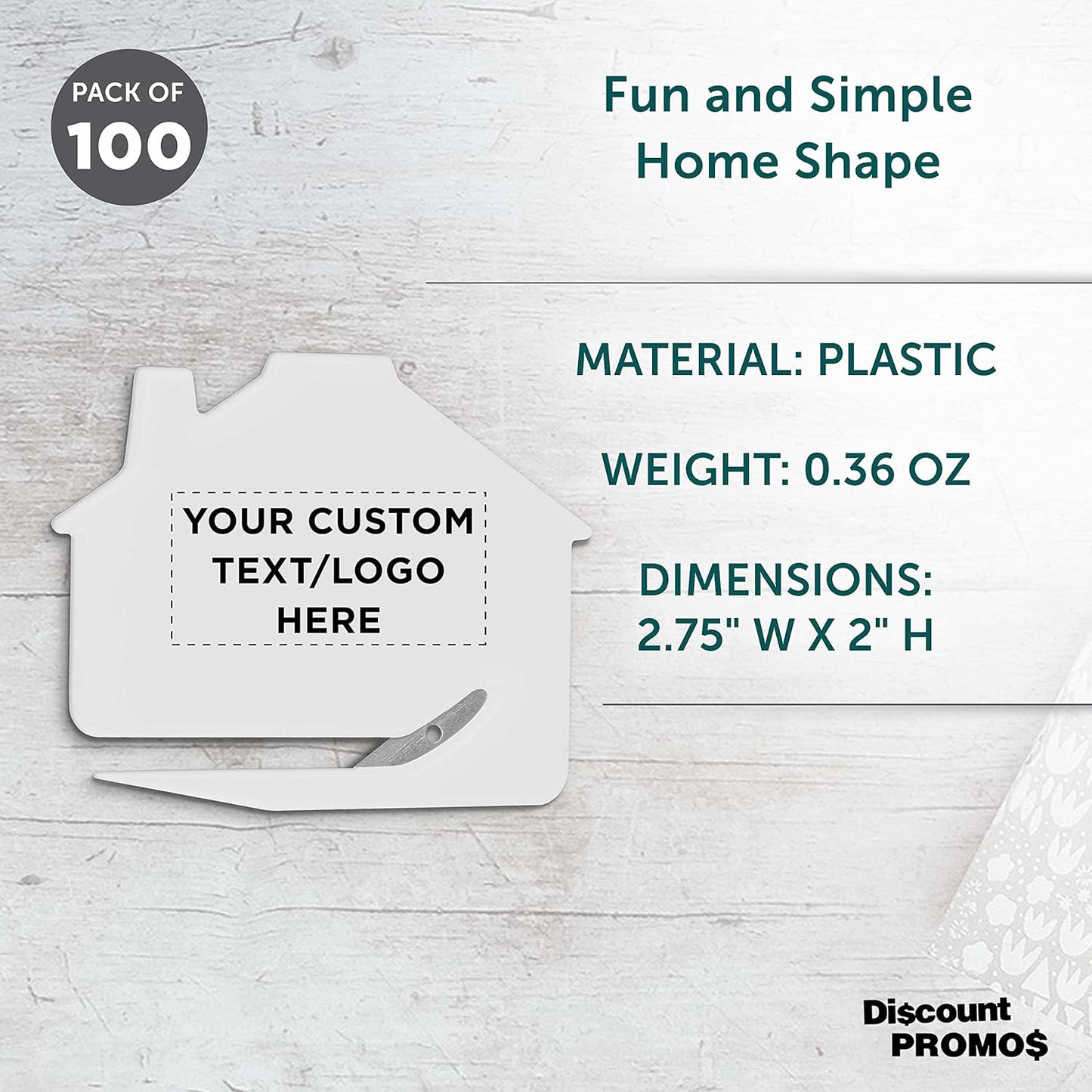 Custom House Letter Openers Set of 100, Personalized Bulk Pack - Perfect for Home or Office - White