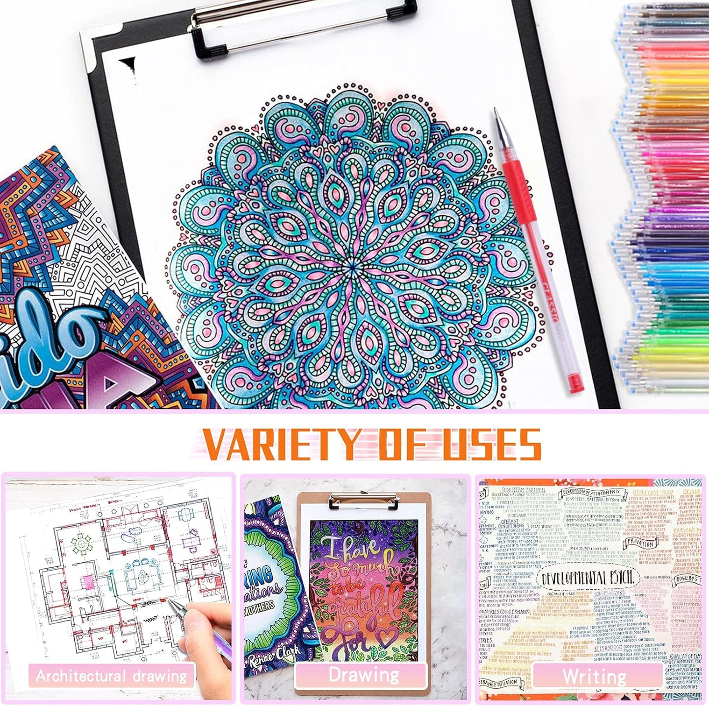 160 Colors Gel Pen Ink Refills, Glitter Neon Gel Ink Pens Refills Replace Cartridges for Glitter Gel Pens Set,for Kids Drawing Adult Coloring Books Journaling Women Gifts, No Repeats