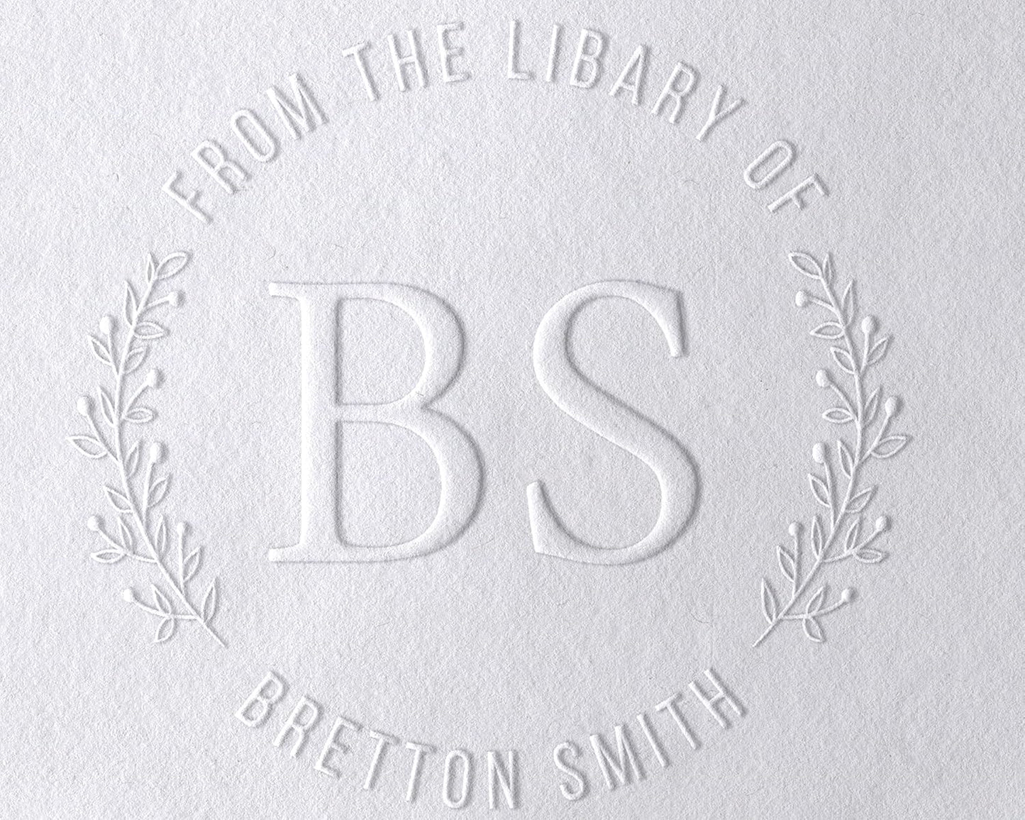10+ Designs Custom Book Embosser with Your Name from The Library of, Book Belongs to, Floral Ex Libris, Great Book Lover Gift 1 x 5/8" (Initials)