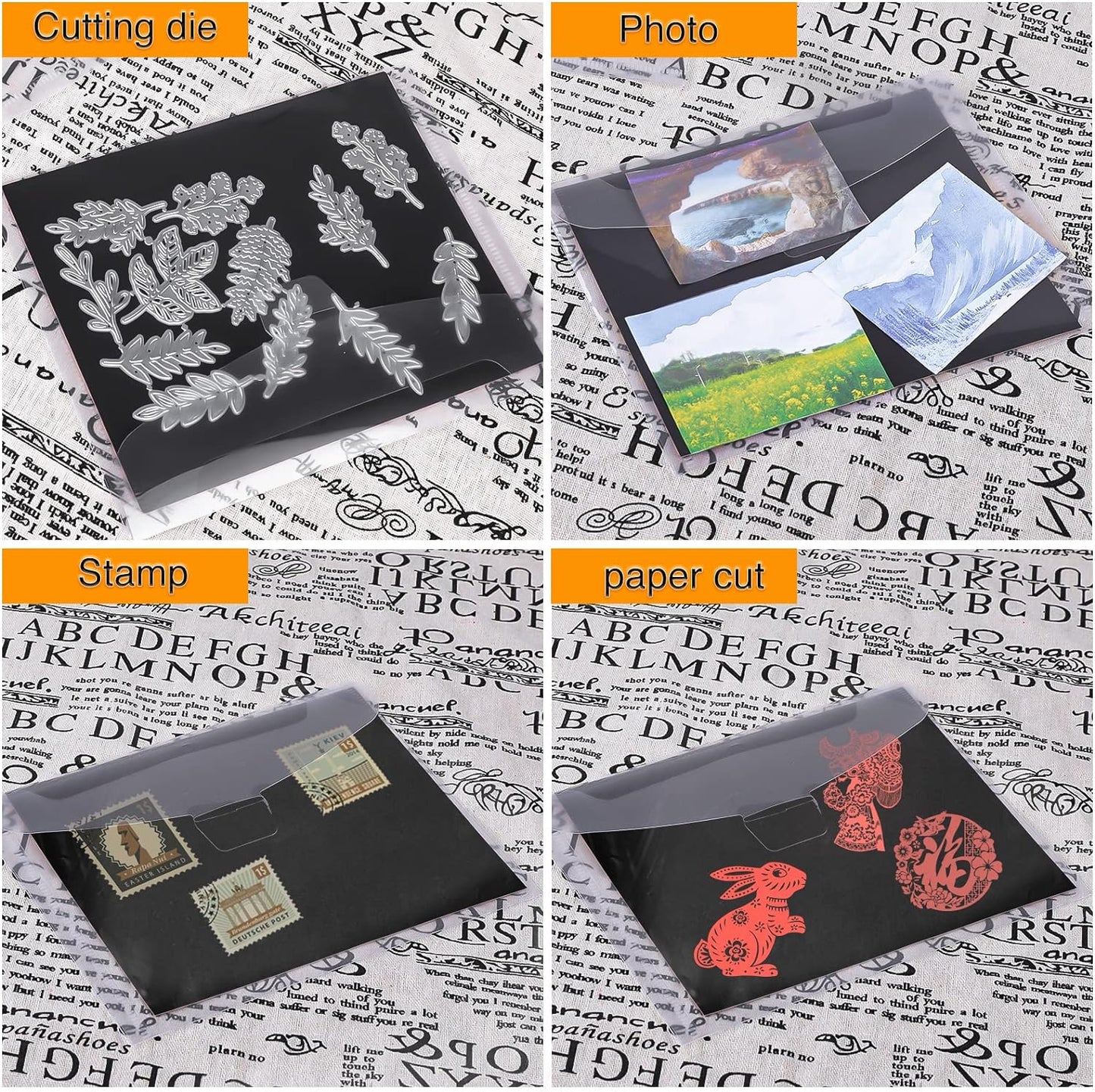 160 PCS Stamp and Die Storage Bag and Rubber Magnetic Sheets, Die Storage Set for Storage Die Cutting, DIY Scrapbooking