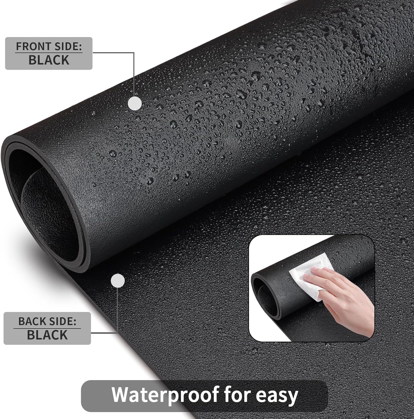 KINGFOM Desk Pad Office Desktop Protecter, PU Leather Desk Mat Blotters Organizer with Comfortable Writing Surface (23.6" x 11.8", Black)