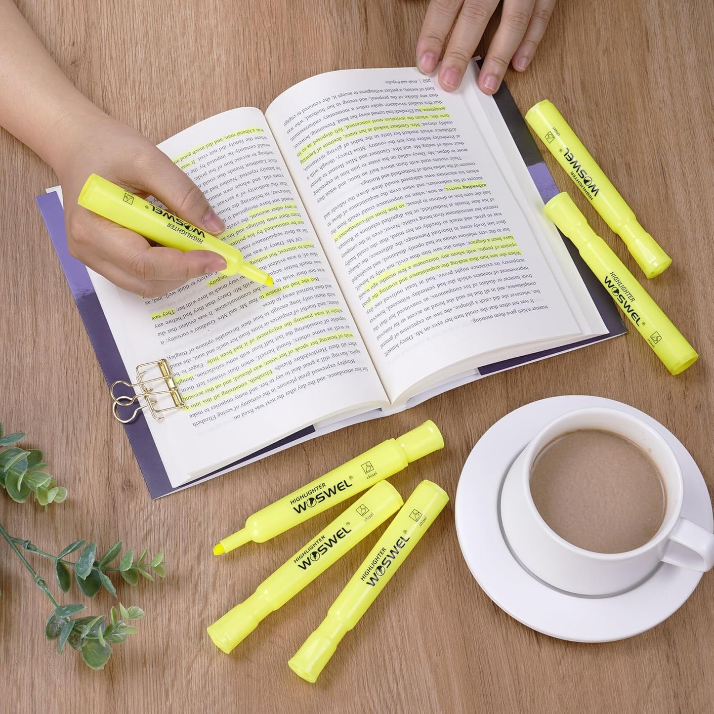 Highlighters Bulk, 72 Pack Tank Style Highlighters Set, Fluorescent Yellow, Chisel Tip Highlighter Markers Bulk for Kid and Adult Coloring, Highlighting as School Supplies