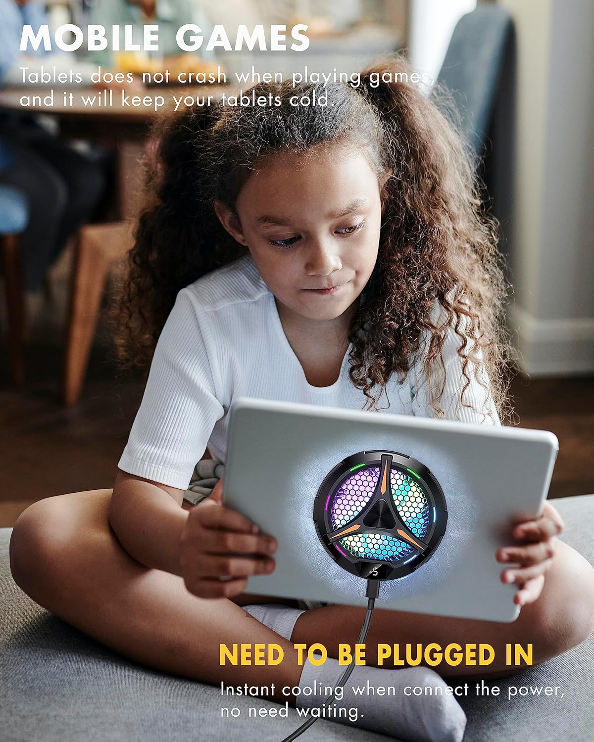 iPad Cooler,Magnetic Tablet Cooler for ipad/Surface pro/Samsung Tab,Universal Radiator with Temperature Display for Mobile Gaming,Tiktok Live Streaming(Including Tablet stand Holder)