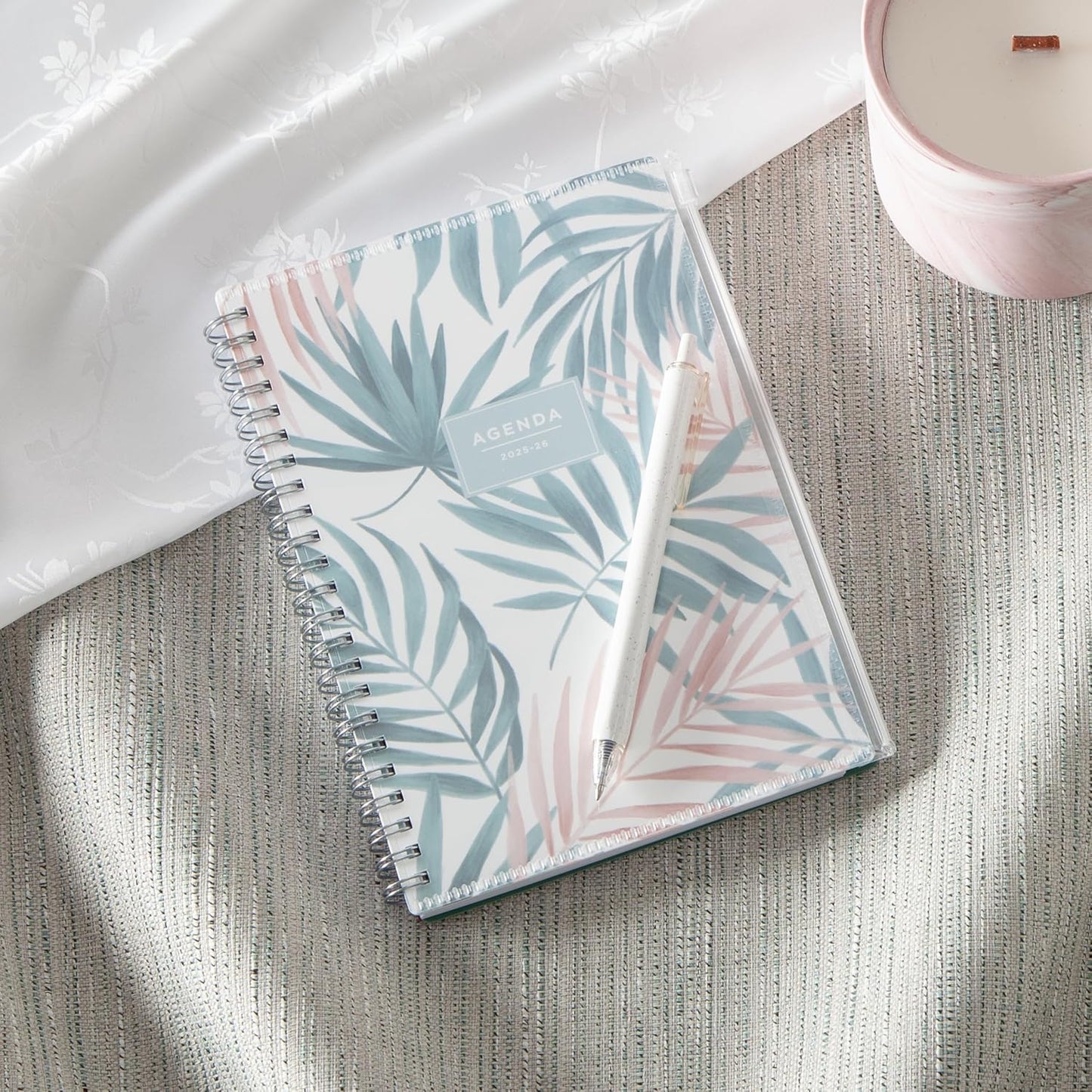 Blue Sky 2025-2026 Weekly and Monthly Academic Year 15 Month Planner Calendar, April 2025 - June 2026, 5" x 8", Flexible Cover With Zip Pouch, Wirebound, Storage Pocket, Seychelle