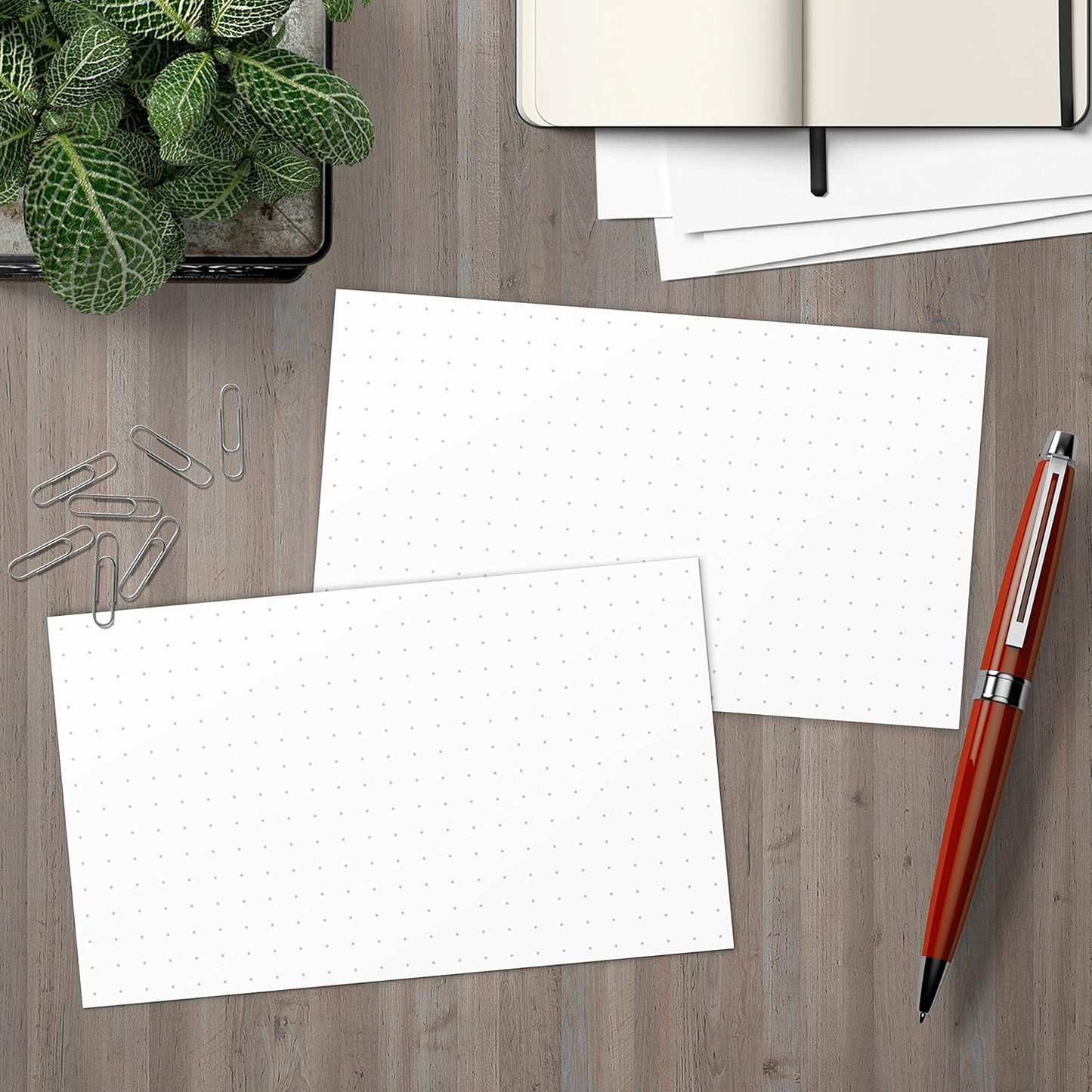 321Done Dot Grid Index Cards, Dot Pattern - Made in USA - Extra Small 3x5 (Set of 50) Dot Bullet 0.20 Double-Sided Journal Planning Graph Ruled Grids Thick Heavy Duty Cardstock, White