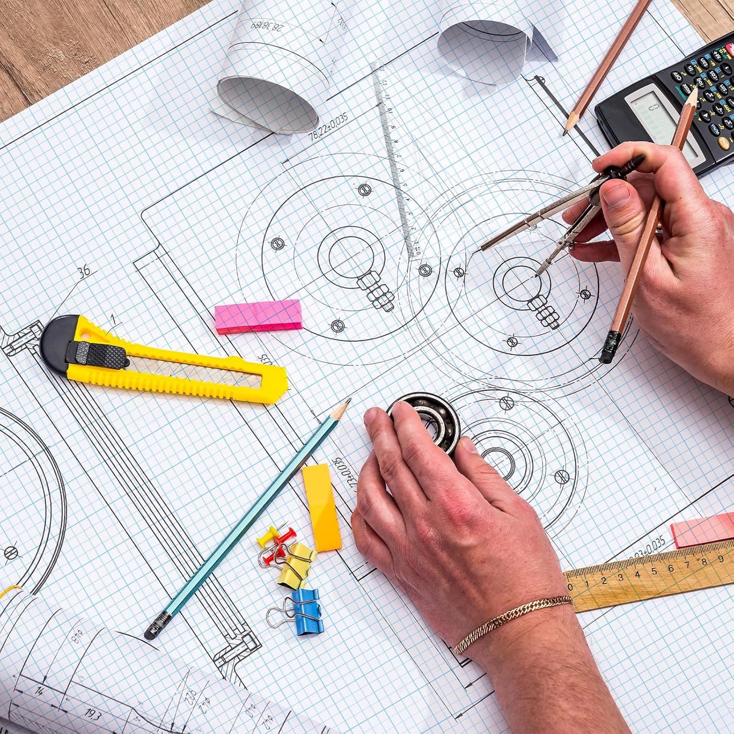 25 Sheets Large Graph Paper 24 X 36 Inch Graph Paper Pad 1 and 1/4inch Ruled Giant Grid Sheet Blueprint Drafting Pad for Engineering Architect Designer Mathematician