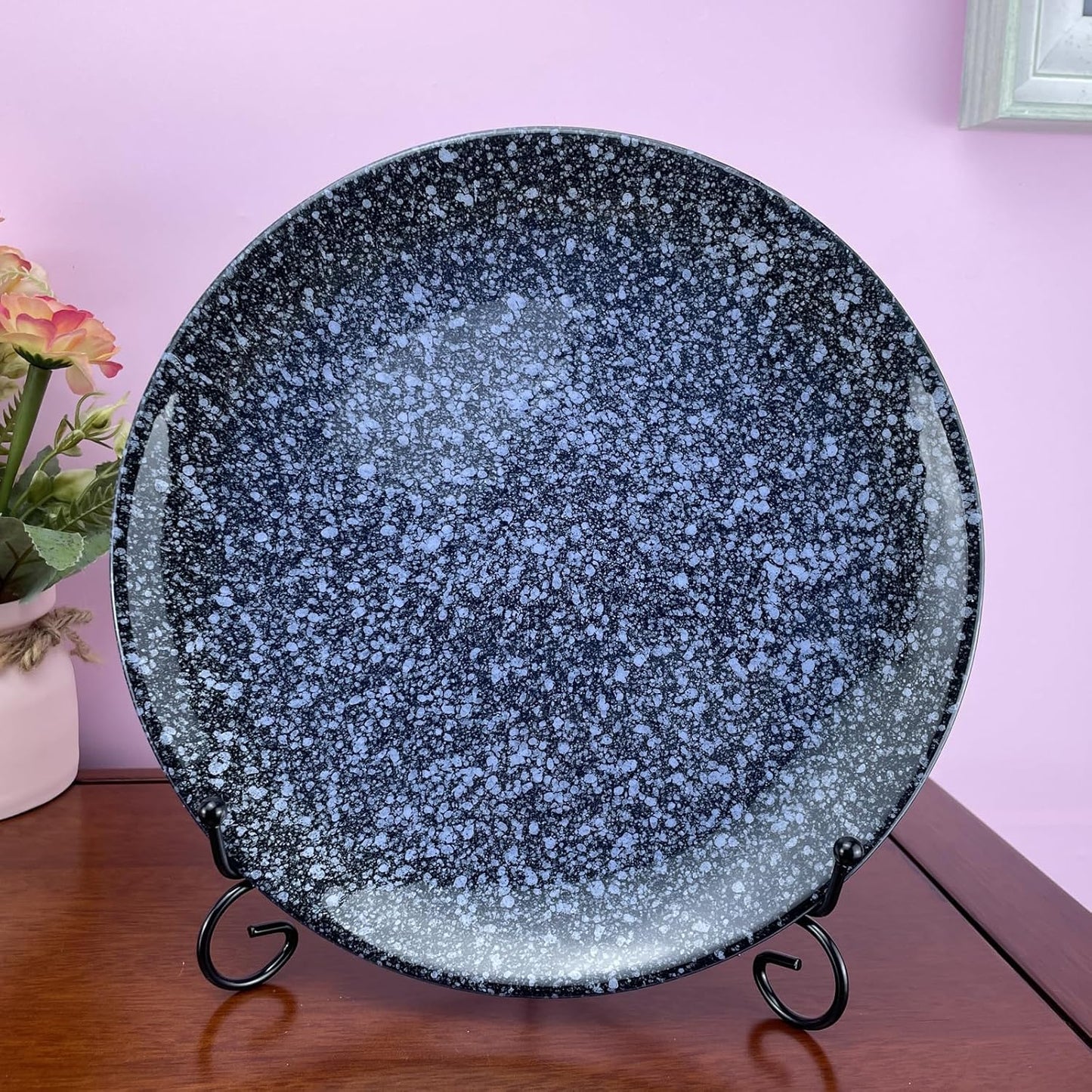 2PCS Premium Black Iron Plate Stands for Display 8 Inch, Decorative Solid Metal Plate Holders for Displaying, Mini Easel, Frame, Book, Card, Plaque, Bowl, Picture Stands for Display