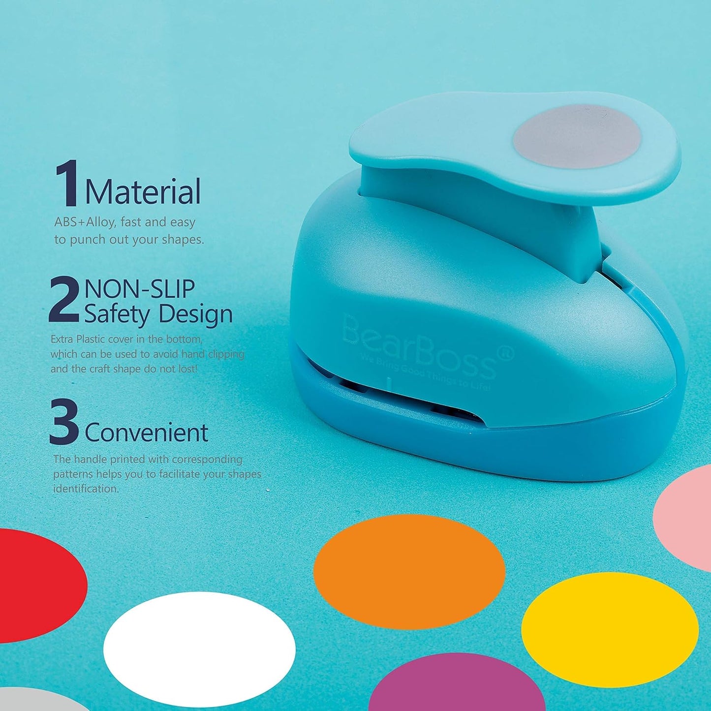 6 Craft Hole Punch Shapes 1 Inch Paper Punches for Crafting Handmade Scrapbooking Punches Mix Shapes Designs for Kindergarten Teacher Office Supplies Kids by BearBoss
