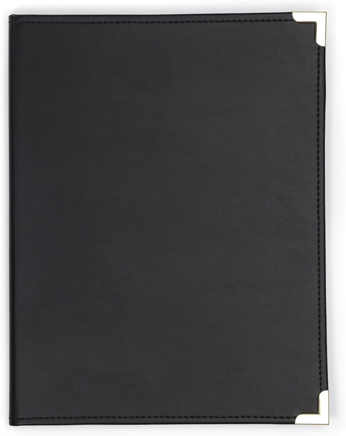 Samsill Classic Collection Business Portfolio - Executive Padfolio for Resume & Document Organizer - 8.5 by 11-Inch Legal Pad, Faux Leather with Brass Corners (Black)