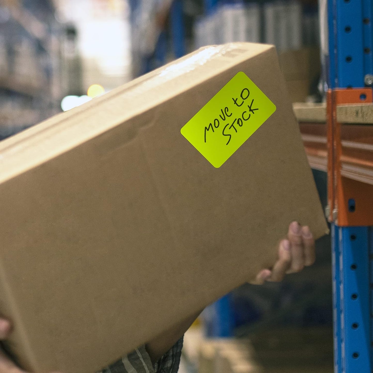 Kenco Color Coding 3 X 5 Rectangle Labels, Inventory Control Stickers 500 Labels Per Roll, Made in The USA (Fluorescent Yellow)