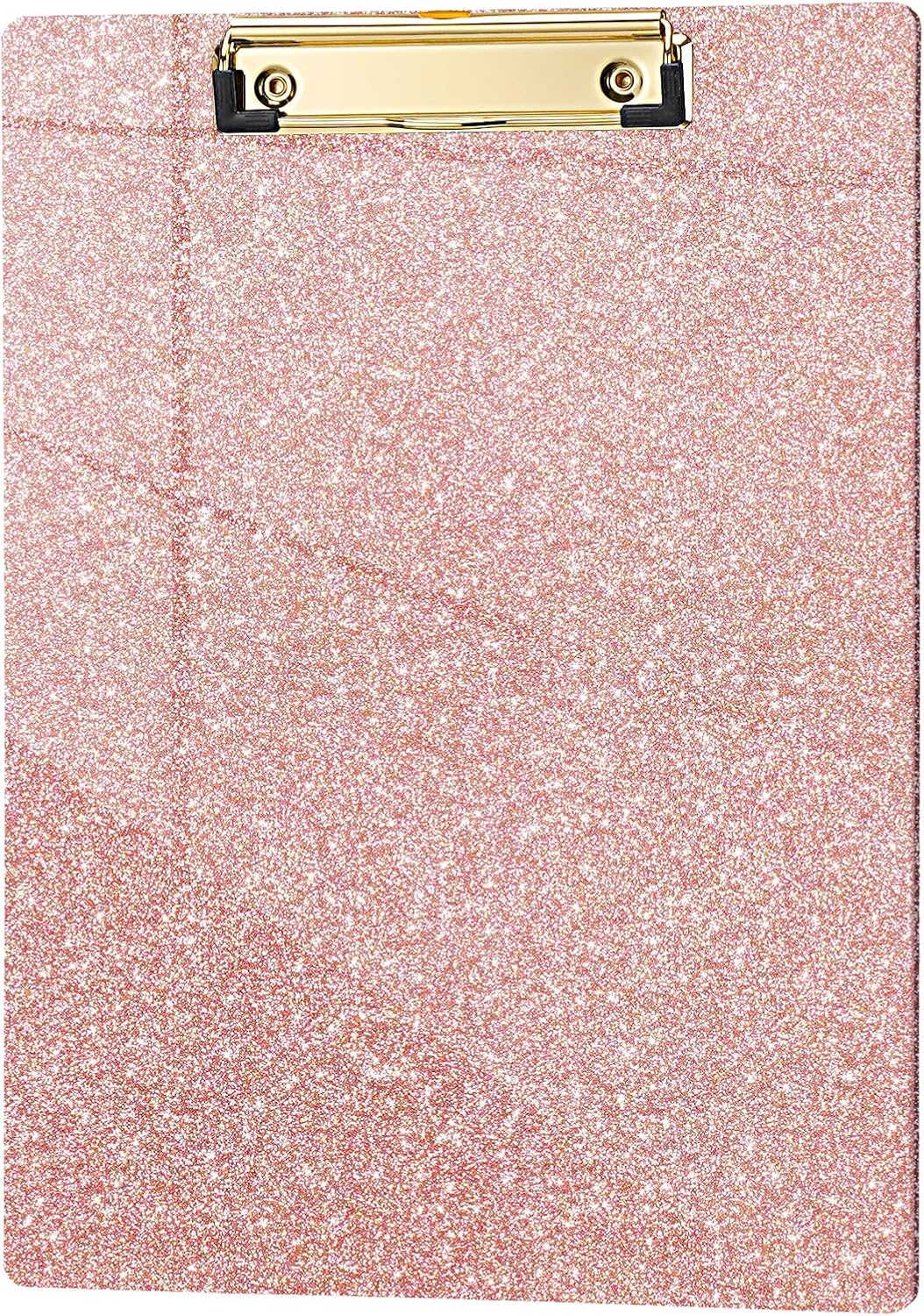 Hongri Plastic Acrylic Glitter Clipboard, 8.5x11" Stardard Letter A4 Size Clipboards for Classroom, Taecher, Women.Cute Confetti Clip Board, Office Supplies, School Supplies.