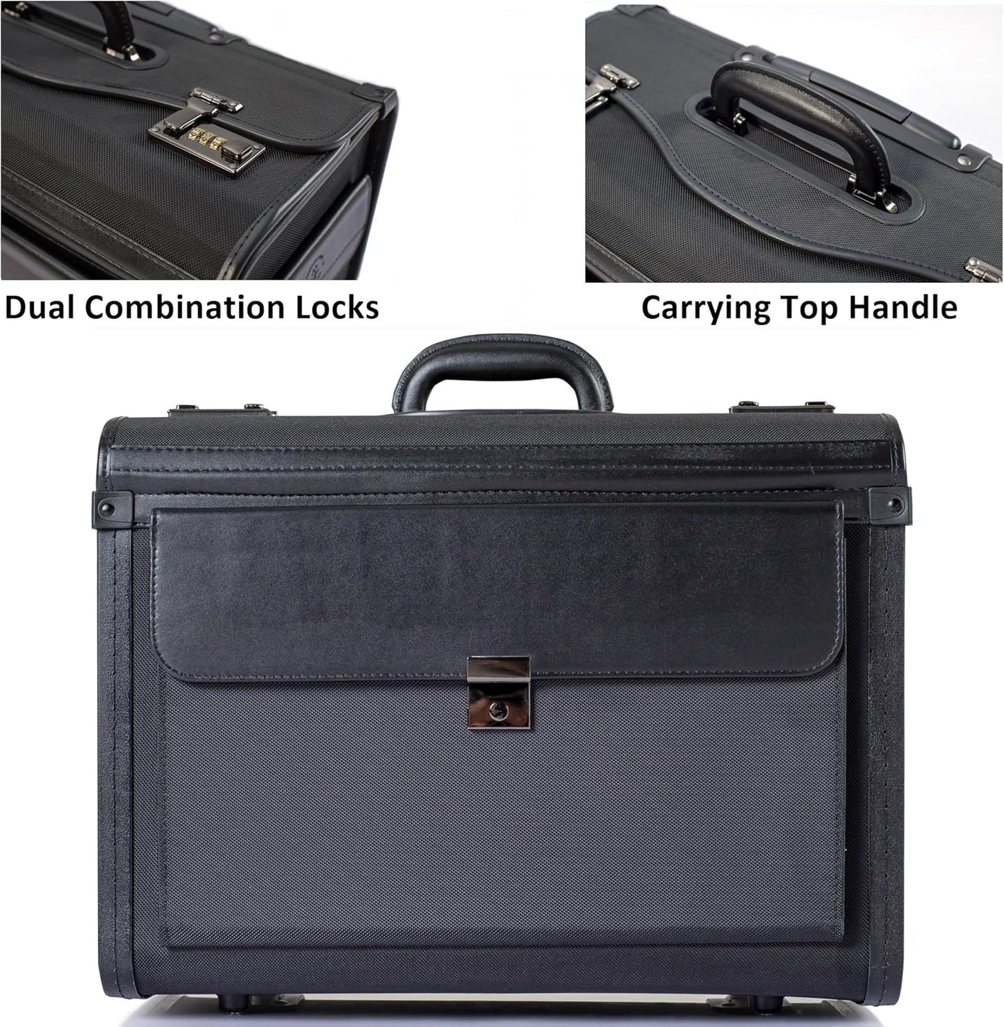 HAMMER ANVIL 19 Wheeled Briefcase Rolling Case Sales Sample Pilot Lawyer Attache