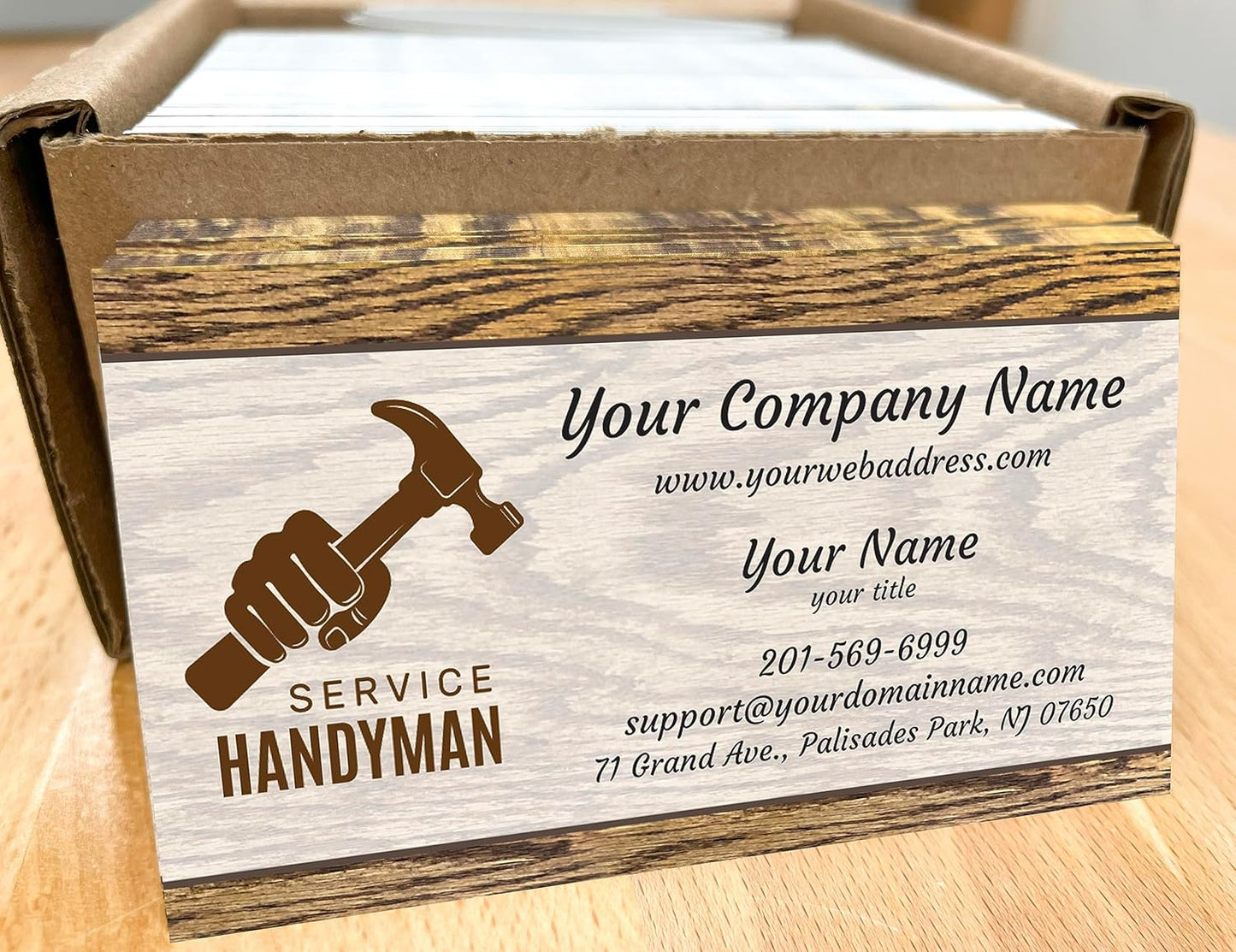 IMPACTONLINEPRINTING, Business Cards 100pcs - Thick Smooth16Pt Paper(350gsm), Handyman-2