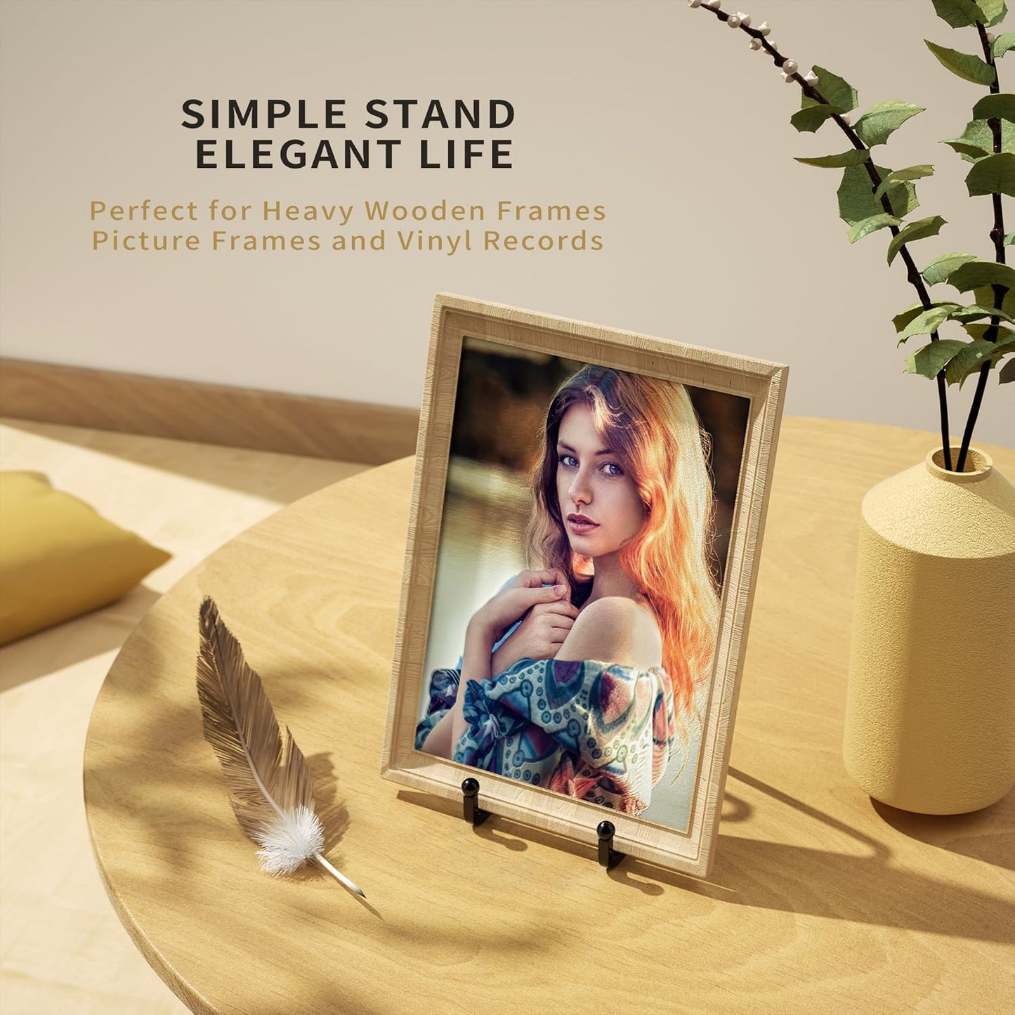 6 Inch Metal Square Picture Frame Easel Stands for Plates, Photos, Decor (Black, 2 Pack)